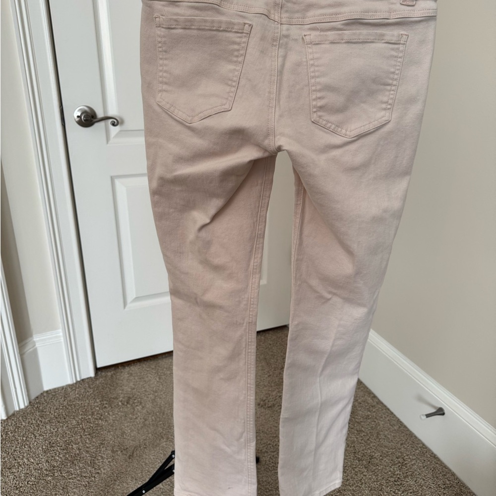 CAbi Women's Ecru Straight Leg Jeans